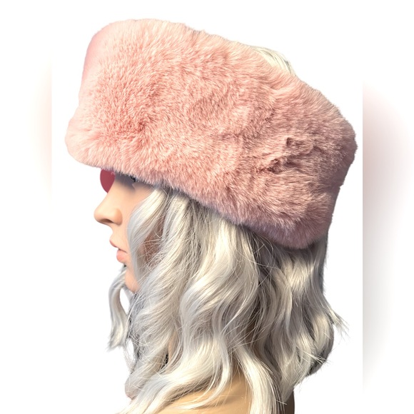 Juicy Couture Los Angeles NWT Juicy Pink Blush Faux Plush Fur Headband - Picture 3 of 6